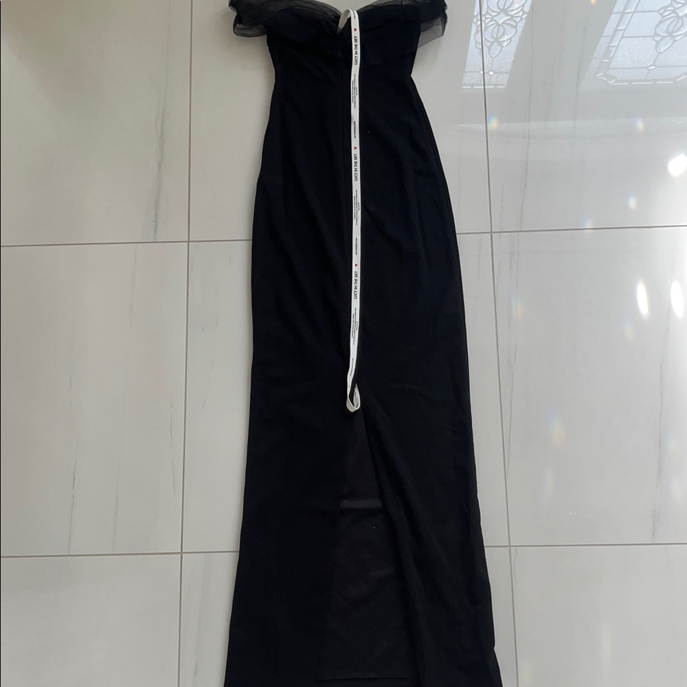 NEW Lucy in the Sky Tulle Off the Shoulder Sleeve Maxi Dress in Black Size S - Picture 6 of 6
